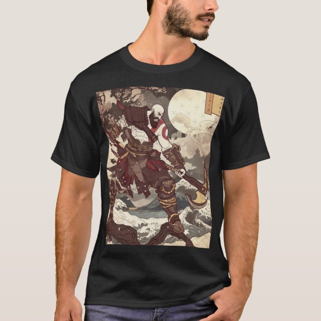 Traditional Kratos boy friends retro T-Shirt (Front)