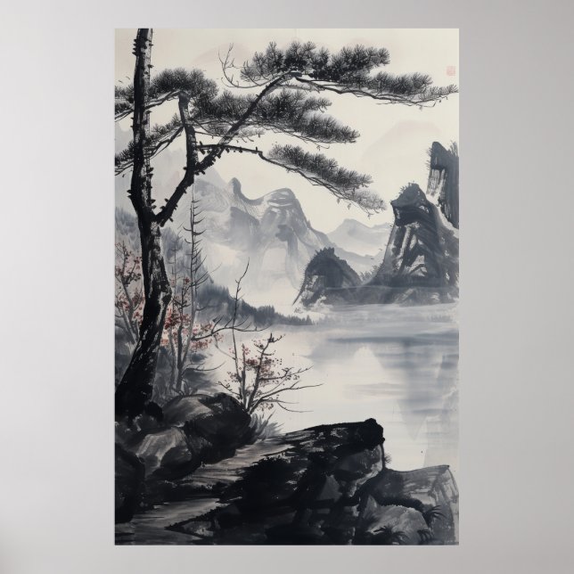 Traditional Landscape Ink Painting Poster - Nation (Front)