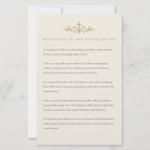 Traditional Latin Mass Dress Code Insert Stationery