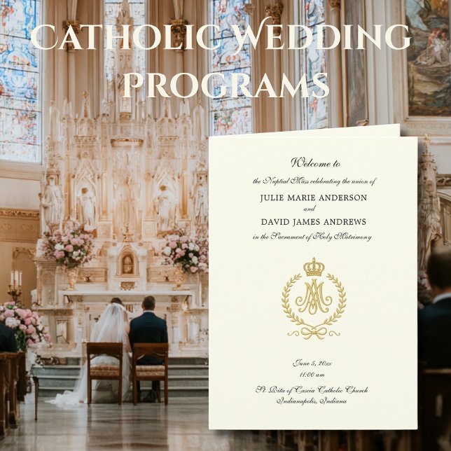 Traditional Latin Nuptial Mass Wedding Program Card (Creator Uploaded)