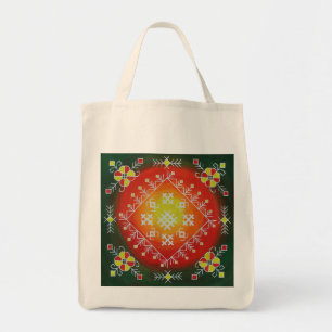 Traditional Latvian folk art with symbols painting Tote Bag