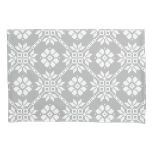 Traditional Latvian gray Sun Auseklis Saulite  Pillowcase