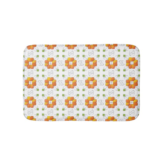 Traditional Latvian SUN sign geometric design IX Bath Mat (Front)