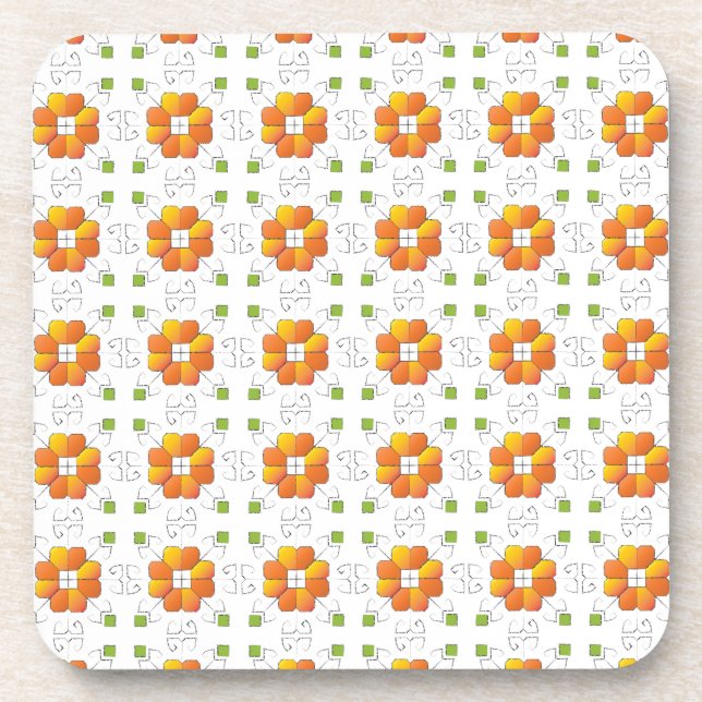 Traditional Latvian SUN sign geometric design IX Coaster (Front)