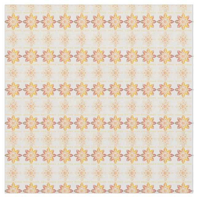 Traditional Latvian SUN sign geometric design VIII Fabric (Close Up)