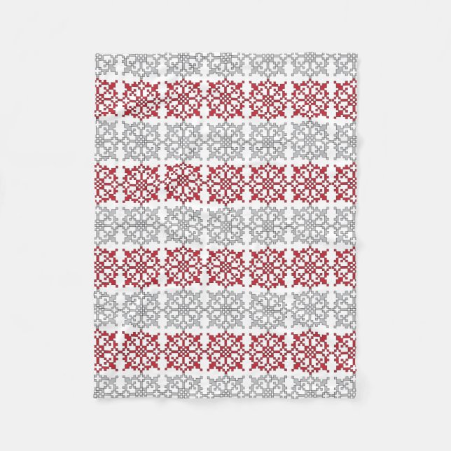 Traditional Latvian SUN sign geometric pattern I Fleece Blanket (Front)