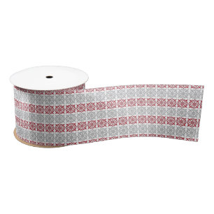 Traditional Latvian SUN sign geometric pattern I Satin Ribbon