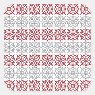 Traditional Latvian SUN sign geometric pattern I Square Sticker