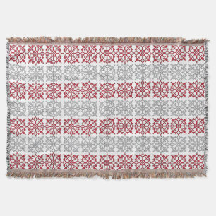 Traditional Latvian SUN sign geometric pattern I Throw Blanket
