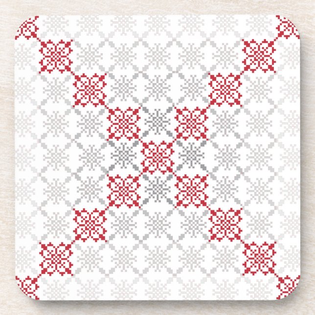 Traditional Latvian SUN sign geometric pattern II Coaster (Front)