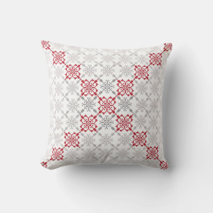 Traditional Latvian SUN sign geometric pattern II Cushion