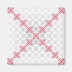 Traditional Latvian SUN sign geometric pattern II Magnet