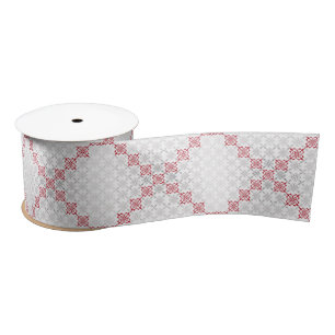 Traditional Latvian SUN sign geometric pattern II Satin Ribbon