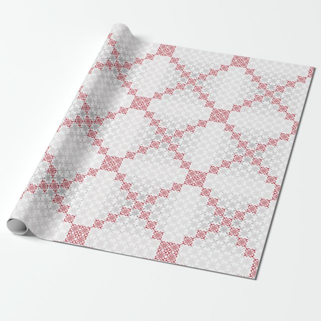 Traditional Latvian SUN sign geometric pattern II Wrapping Paper (Unrolled)