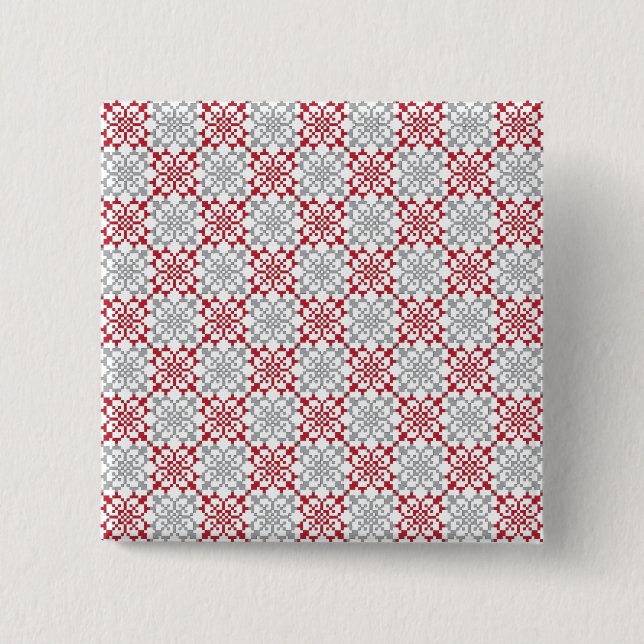 Traditional Latvian SUN sign geometric pattern III 15 Cm Square Badge (Front)