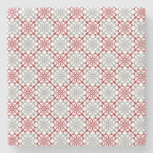 Traditional Latvian SUN sign geometric pattern III Stone Coaster