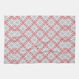 Traditional Latvian SUN sign geometric pattern III Tea Towel
