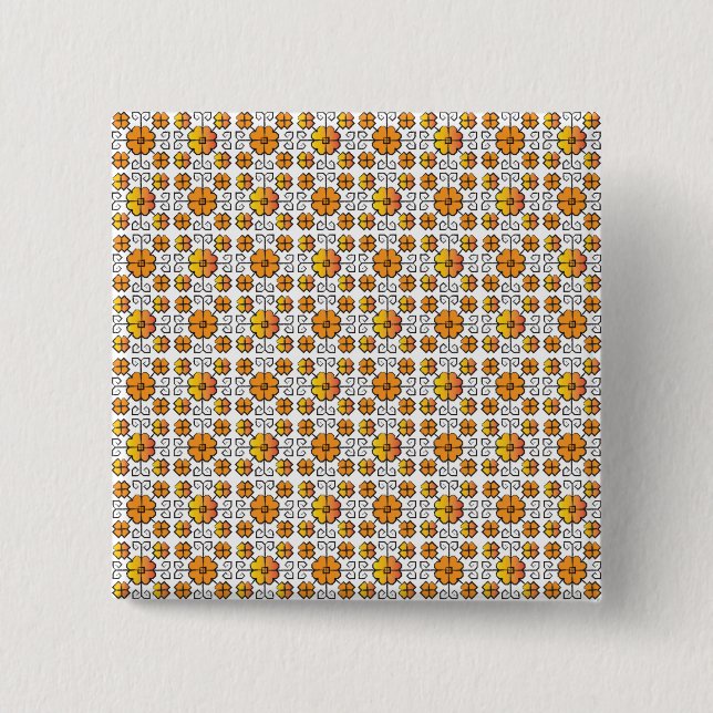 Traditional Latvian SUN sign geometric pattern V 15 Cm Square Badge (Front)