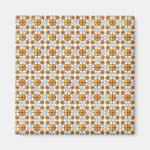 Traditional Latvian SUN sign geometric pattern V Magnet