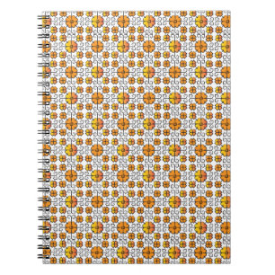 Traditional Latvian SUN sign geometric pattern V Notebook