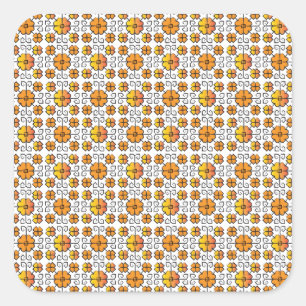 Traditional Latvian SUN sign geometric pattern V Square Sticker