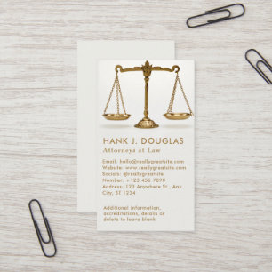 Traditional Lawyer Justice Scale Business Card