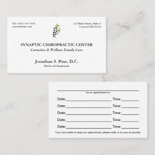 Traditional Layout Chiropractic Appointment Cards
