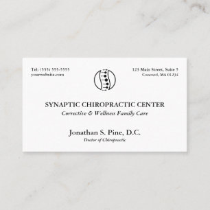 Traditional Layout Logo Chiropractic Business Card