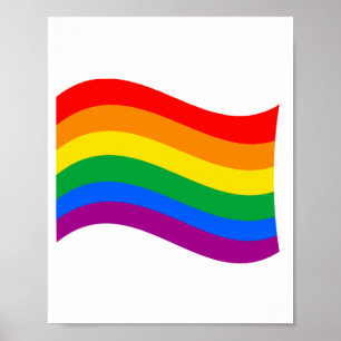 Traditional LGBTQ+ Pride Flag Wavy Poster