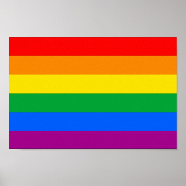 Traditional LGBTQIA+ Pride Flag Poster (Front)