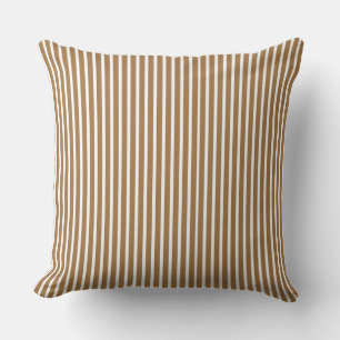 Traditional Light Brown + White Stripe Cushion