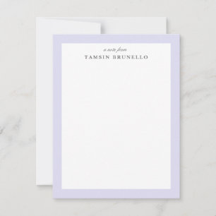 Traditional Lilac and White Personal Stationery Invitation