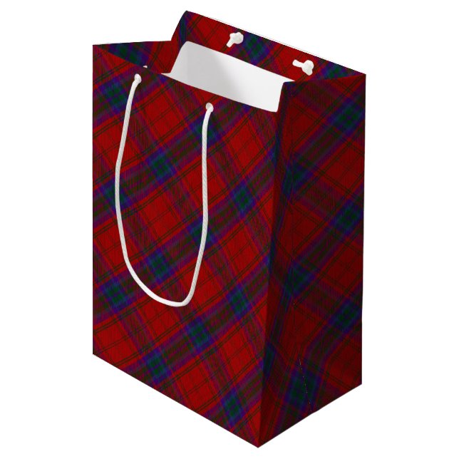 Traditional MacDougall Vestiarium Plaid Medium Gift Bag (Front Angled)