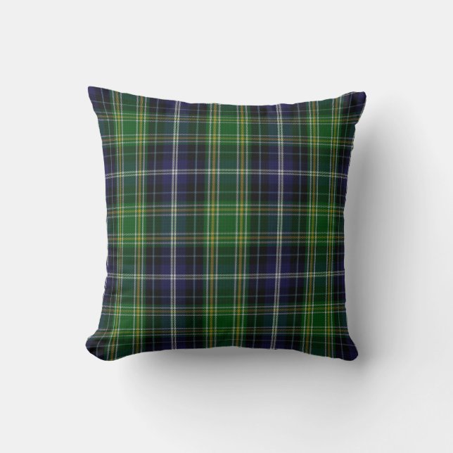 Traditional MacKellar Clan Tartan Plaid Cushion (Front)