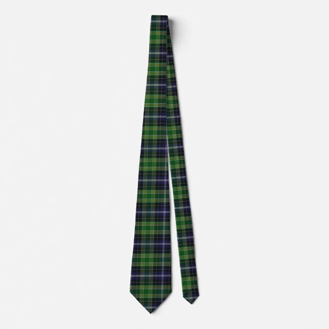 Traditional MacKellar Clan Tartan Plaid Tie (Front)