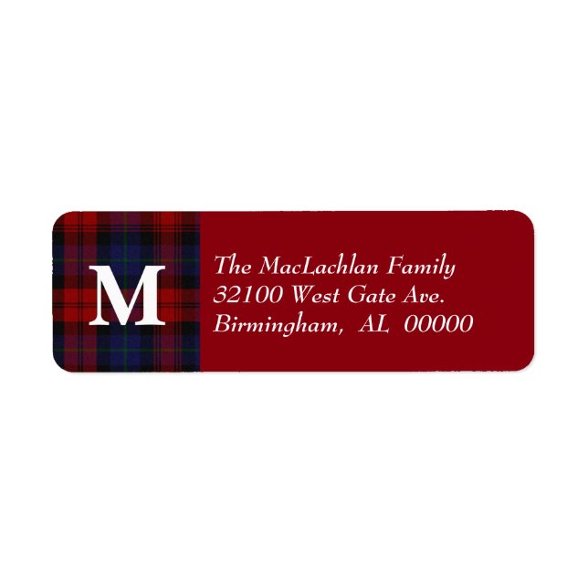 Traditional MacLachlan Tartan Plaid Monogram (Front)