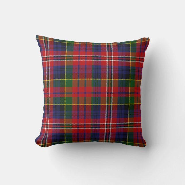 Traditional MacPherson Tartan Plaid Pillow (Front)