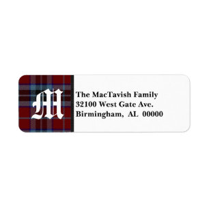 Traditional MacTavish Tartan Plaid Monogram