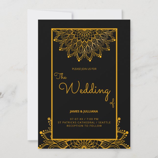 Traditional mandala classic elegant Invitation (Front)