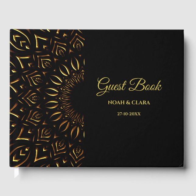 Traditional mandala classic elegant luxury art dec guest book (Front)