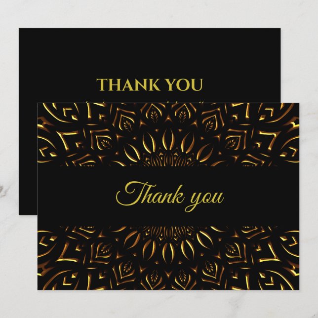 Traditional mandala classic elegant luxury art dec thank you card (Front/Back)