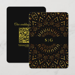 Traditional mandala classic elegant luxury wedding enclosure card