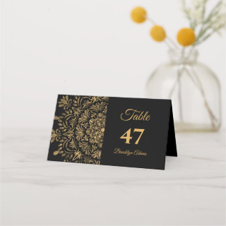Traditional mandala classic elegant luxury wedding place card