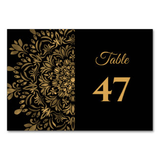 Traditional mandala classic elegant luxury wedding table number