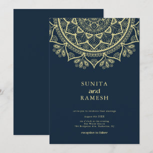 Traditional Mandala Ethnic Indian Wedding Invitation