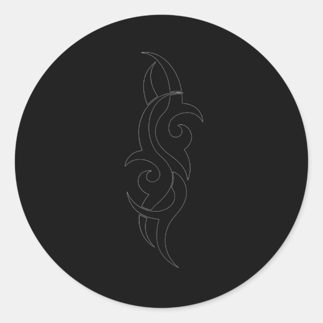 Traditional Maori Tribal Tattoo. New Zealand.  Classic Round Sticker (Front)