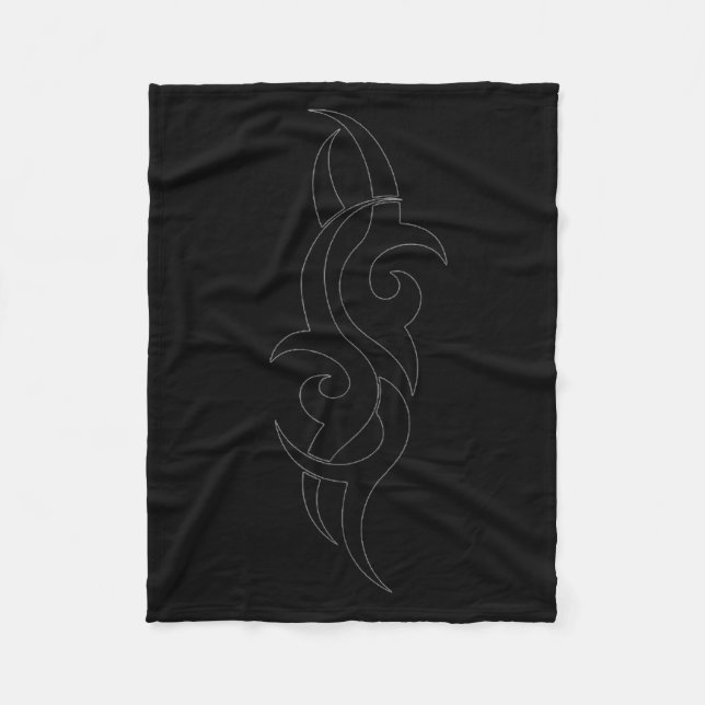 Traditional Maori Tribal Tattoo. New Zealand.  Fleece Blanket (Front)