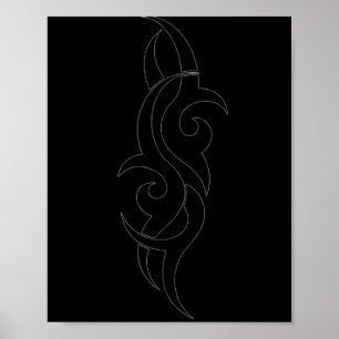 Traditional Maori Tribal Tattoo. New Zealand. Poster