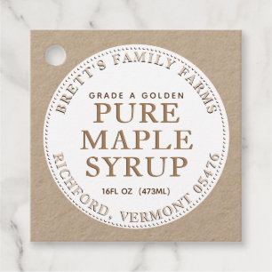 Traditional Maple Syrup Label Tag Kraft