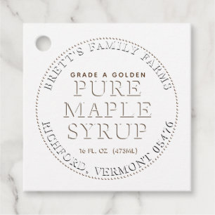 Traditional Maple Syrup Label Tag (White)